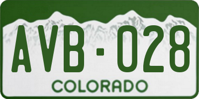 CO license plate AVB028