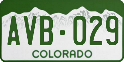 CO license plate AVB029