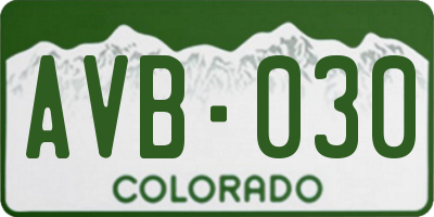 CO license plate AVB030