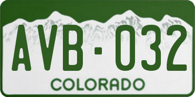 CO license plate AVB032