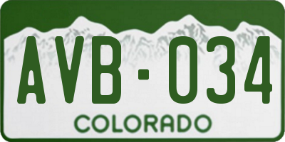 CO license plate AVB034