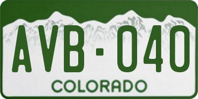 CO license plate AVB040