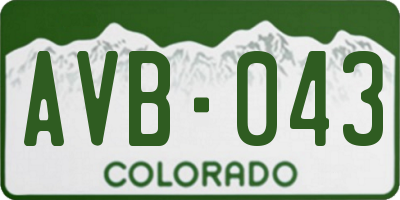 CO license plate AVB043