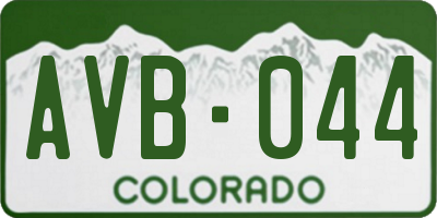 CO license plate AVB044