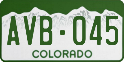 CO license plate AVB045