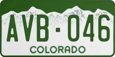 CO license plate AVB046