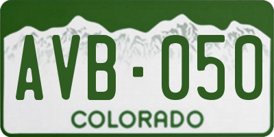 CO license plate AVB050