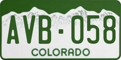 CO license plate AVB058