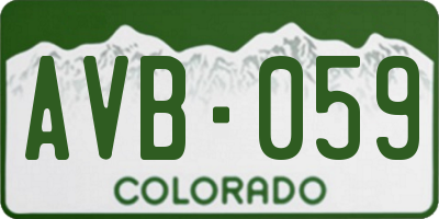 CO license plate AVB059