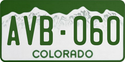 CO license plate AVB060
