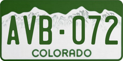 CO license plate AVB072