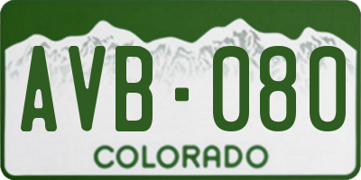CO license plate AVB080