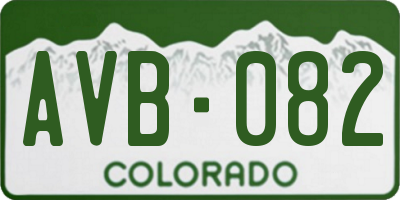 CO license plate AVB082