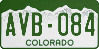 CO license plate AVB084
