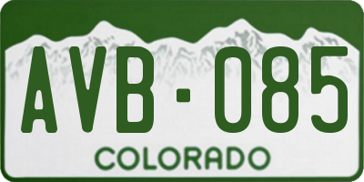 CO license plate AVB085
