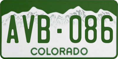 CO license plate AVB086