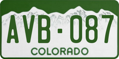 CO license plate AVB087