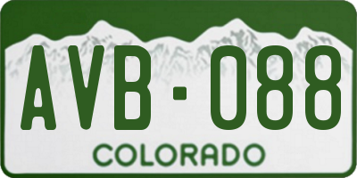 CO license plate AVB088
