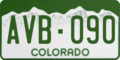 CO license plate AVB090