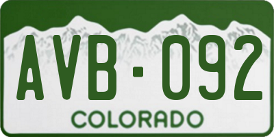CO license plate AVB092