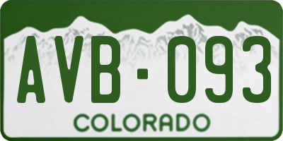 CO license plate AVB093