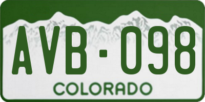 CO license plate AVB098