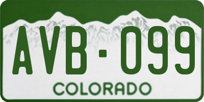 CO license plate AVB099