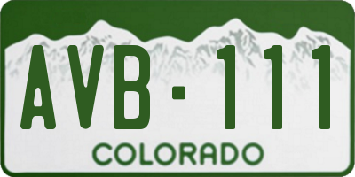 CO license plate AVB111