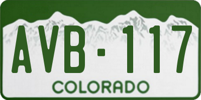 CO license plate AVB117