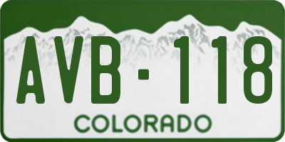 CO license plate AVB118