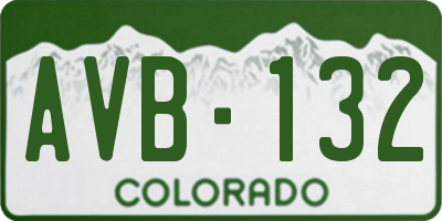 CO license plate AVB132
