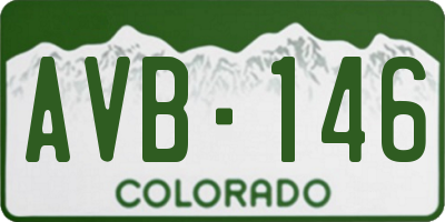 CO license plate AVB146