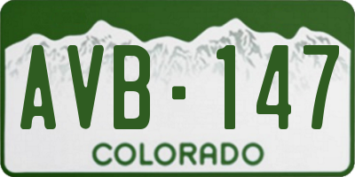 CO license plate AVB147