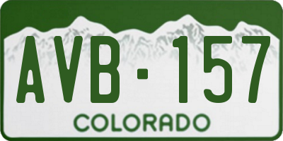 CO license plate AVB157