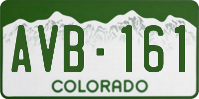CO license plate AVB161