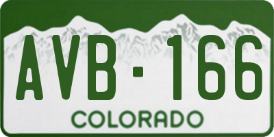 CO license plate AVB166