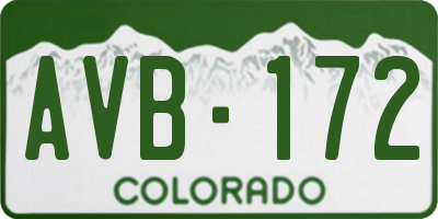 CO license plate AVB172