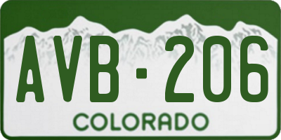 CO license plate AVB206