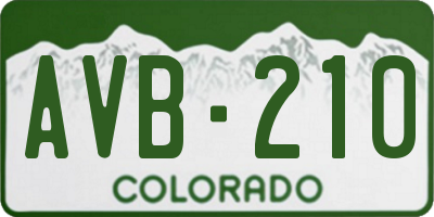 CO license plate AVB210