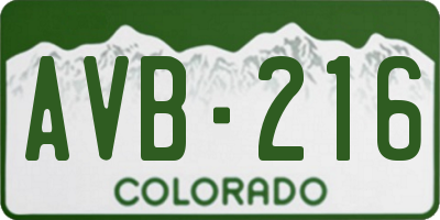 CO license plate AVB216