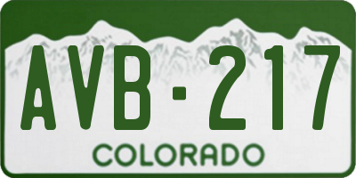 CO license plate AVB217