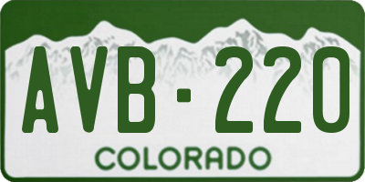 CO license plate AVB220