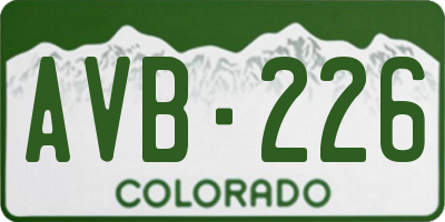 CO license plate AVB226
