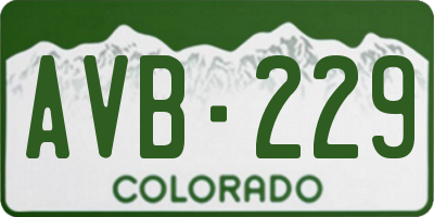 CO license plate AVB229