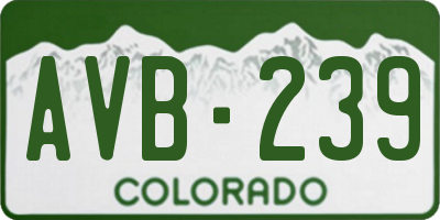 CO license plate AVB239