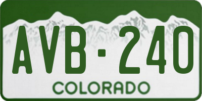 CO license plate AVB240
