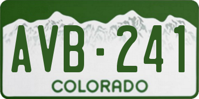 CO license plate AVB241