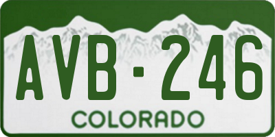 CO license plate AVB246