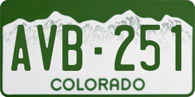 CO license plate AVB251