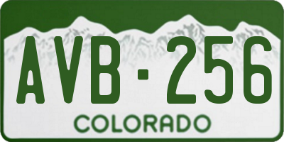 CO license plate AVB256